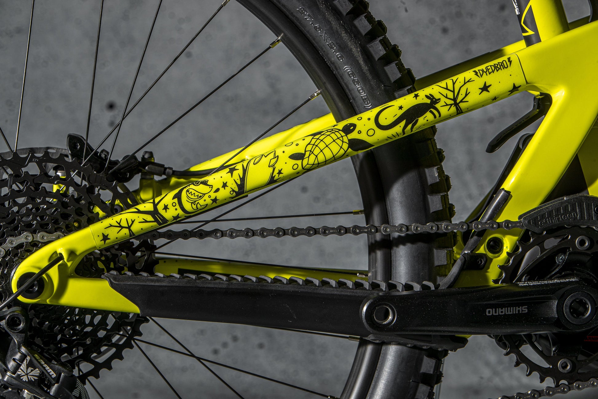 Drive side seatstay image of Pray for Straya design