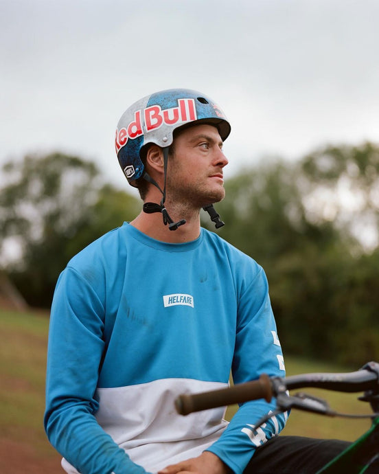 Riding DH freeride lines... on a dirt jump bike.