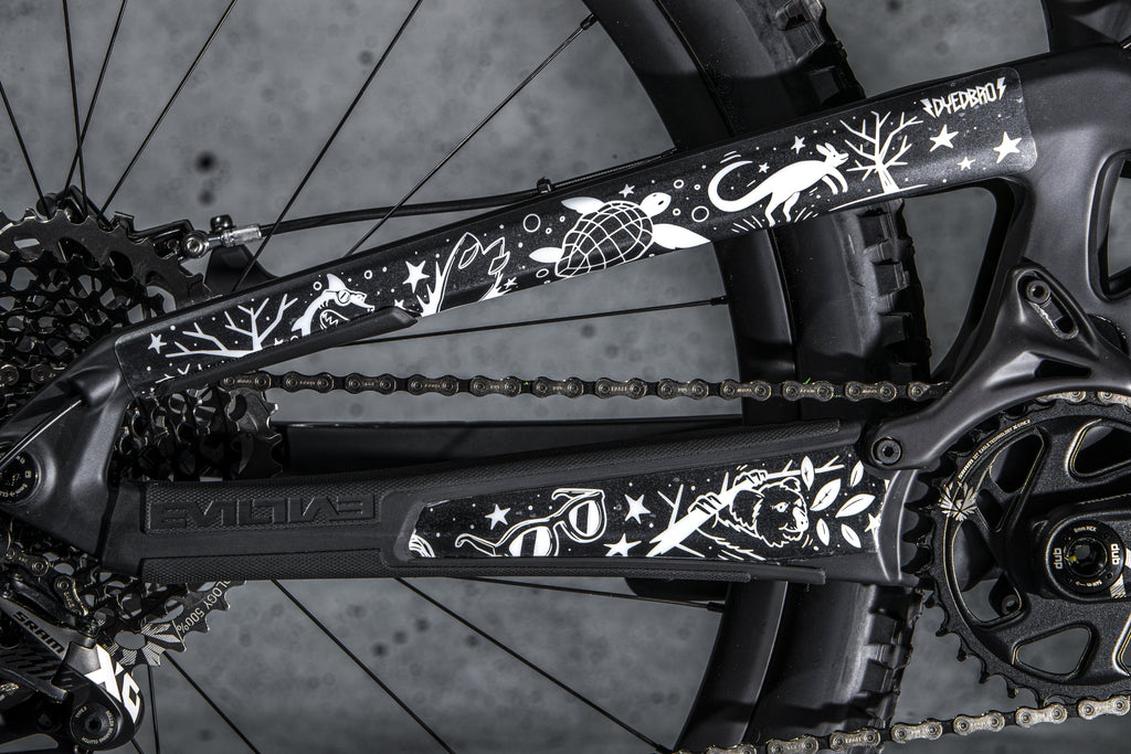 Chainstay and seatstay image of Pray for Straya design