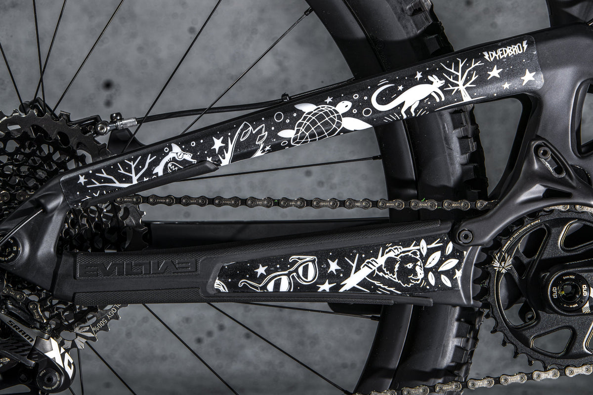 Chainstay and seatstay image of Pray for Straya design