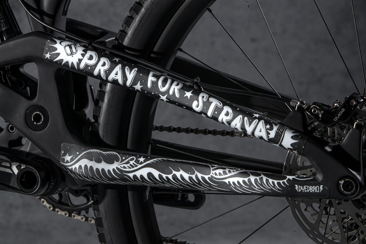 Non drive side chainstay image of Pray for Straya design