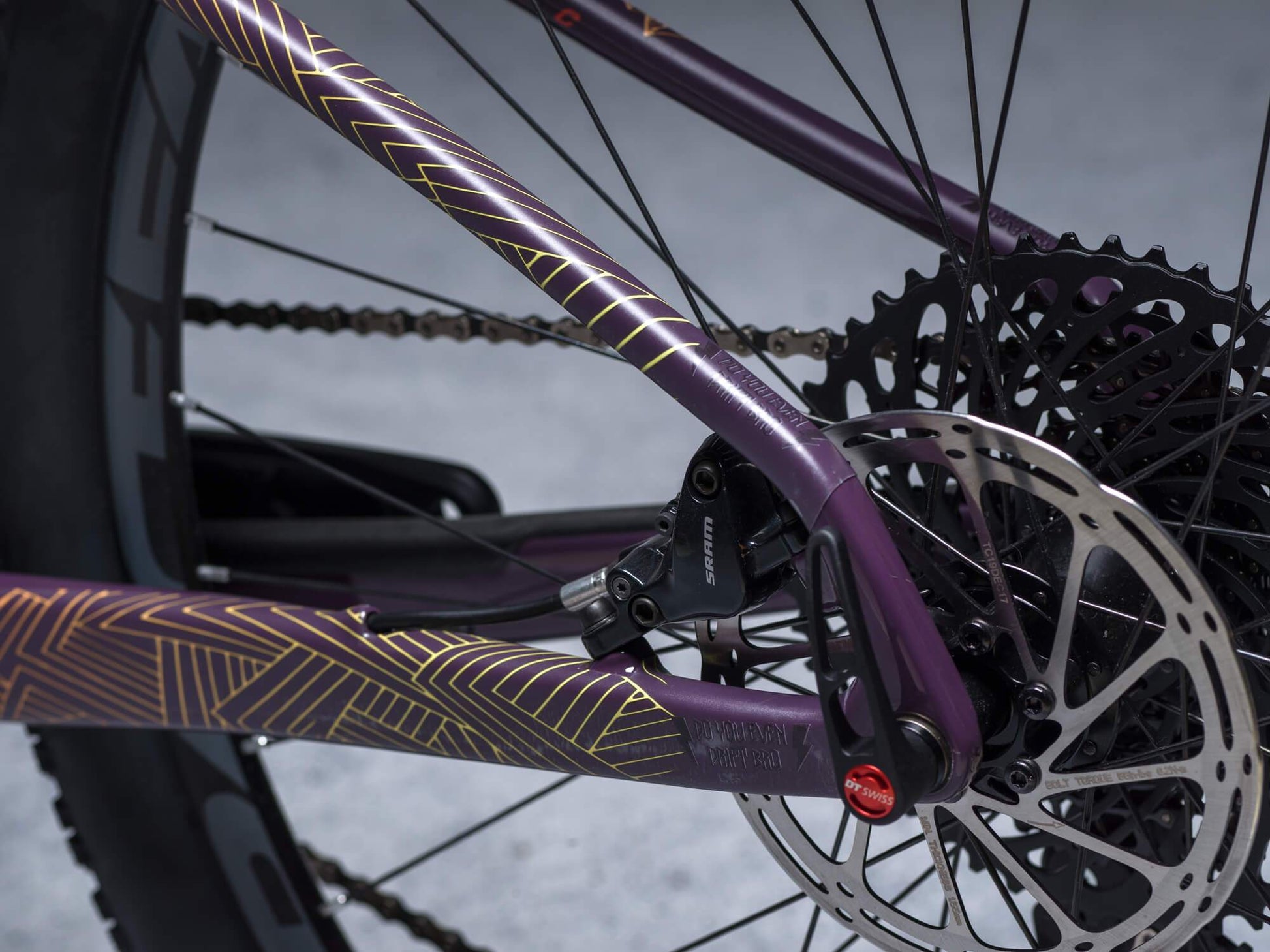 Stay Free design by DYEDBRO in Colour chainstay shot